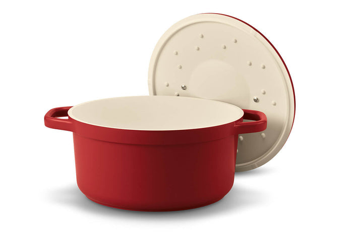 Cocotte ronde Beka Plume en aluminium 24cm - Rouge