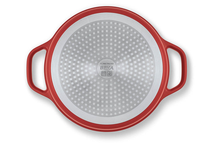 Cocotte ronde Beka Plume en aluminium 24cm - Rouge