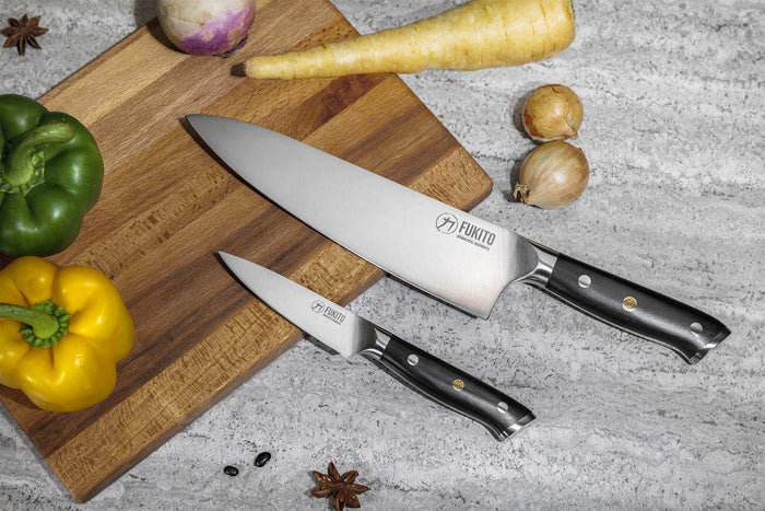 Coffret 2 couteaux Fukito Ebène X50 Chef + Office