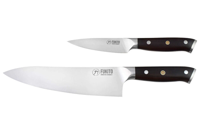 Coffret 2 couteaux Fukito Ebène X50 Chef + Office