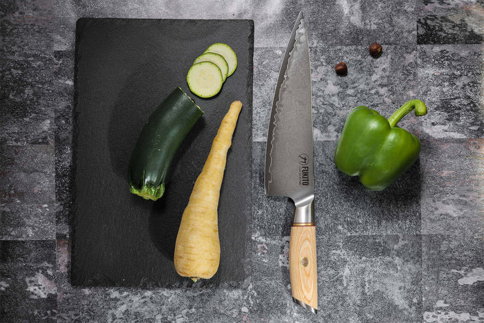 Coffret 2 couteaux Fukito Pakka San Mai Chef + Office