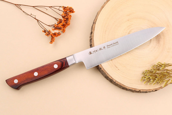 Coffret 2 couteaux japonais Satake Cutlery Brown Pakkawood chef + office