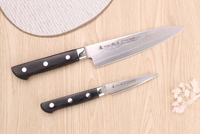 Coffret 2 couteaux japonais Satake Cutlery damas 69 couches chef + office