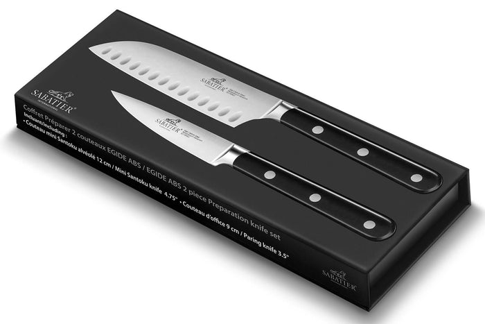 Coffret 2 couteaux Sabatier International Egide Office 9cm + Mini santoku 12cm