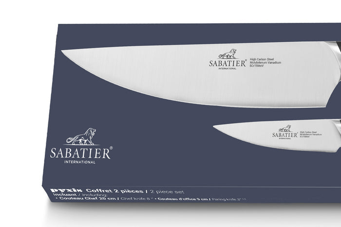 Coffret 2 couteaux Sabatier International Pyxis Office 9cm + Chef 20cm