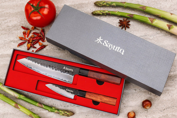 Coffret 2 couteaux Sayuto Séquoia San Mai Kiritsuke + Office