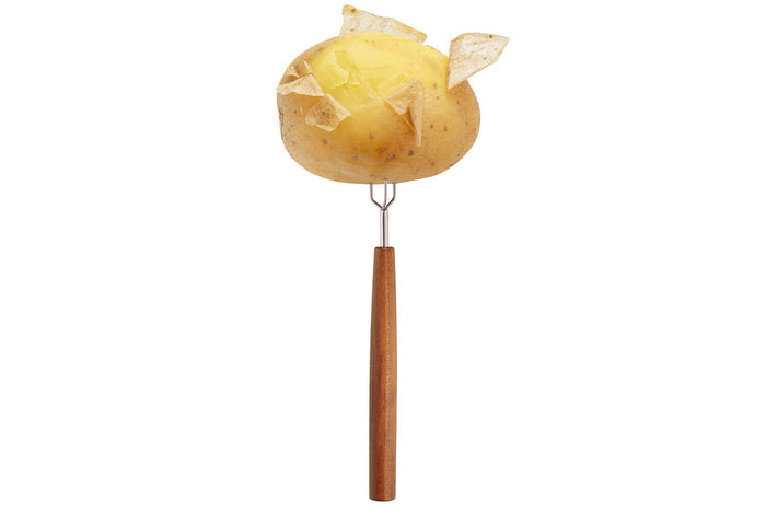 Coffret 2 fourchettes à pommes de terre Triangle Sense inox et manche prunier