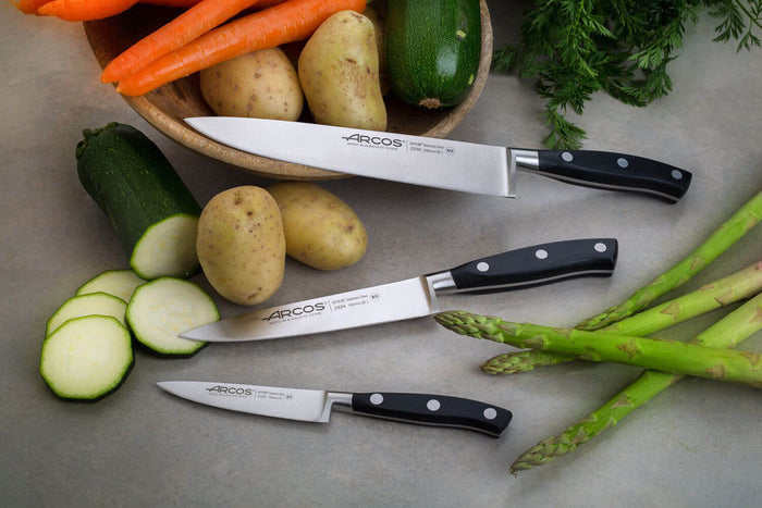 Coffret 3 couteaux Arcos Riviera : office + universel + chef