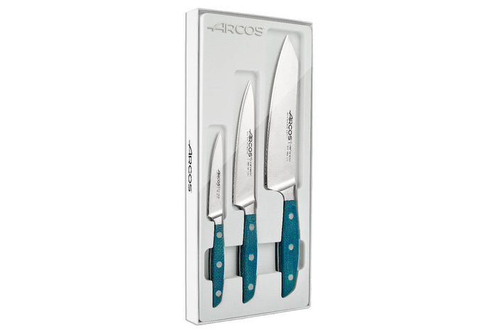 Coffret 3 couteaux de cuisine Arcos Brooklyn : Office + Universel + Santoku