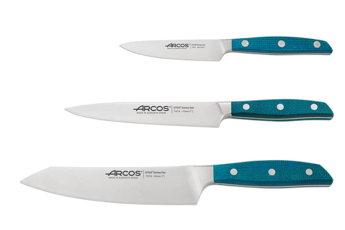 Coffret 3 couteaux de cuisine Arcos Brooklyn : Office + Universel + Santoku