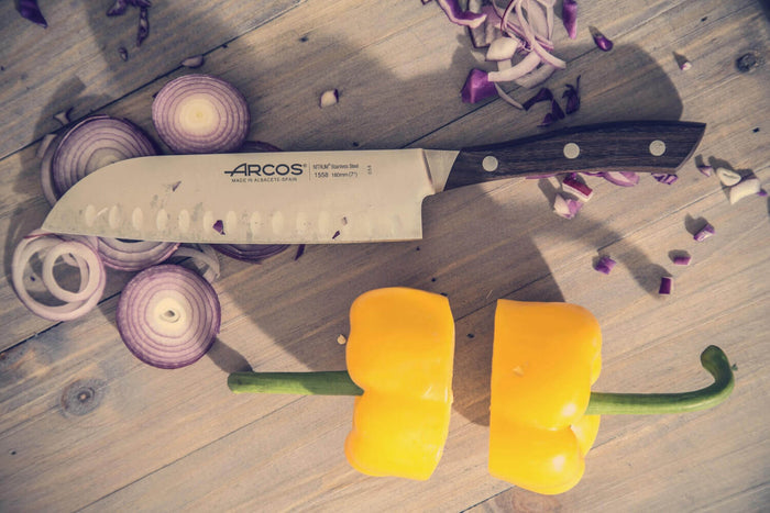 Coffret 3 couteaux de cuisine Arcos Natura : Office + Découper + Santoku