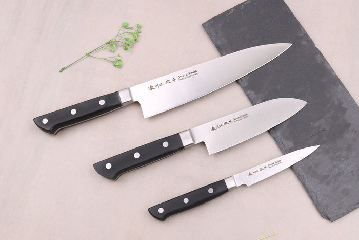 Coffret 3 couteaux japonais Satake Cutlery ABS chef + santoku + office