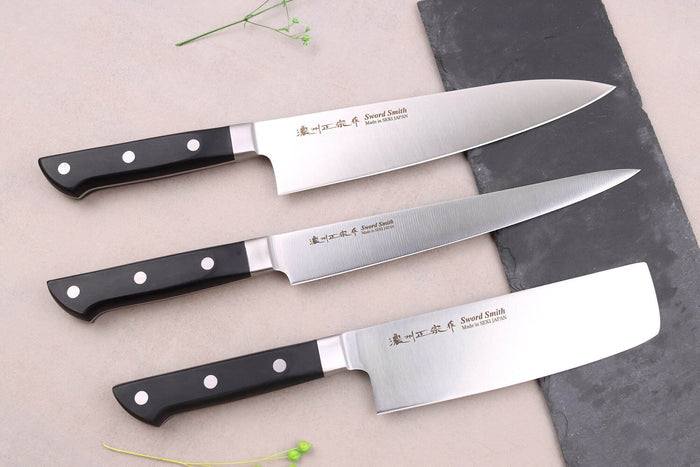 Coffret 3 couteaux japonais Satake Cutlery ABS sujihiki + chef + nakiri