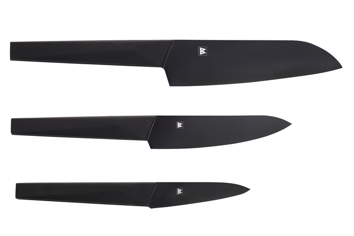Coffret 3 couteaux japonais Satake Cutlery Black santoku + universel + office