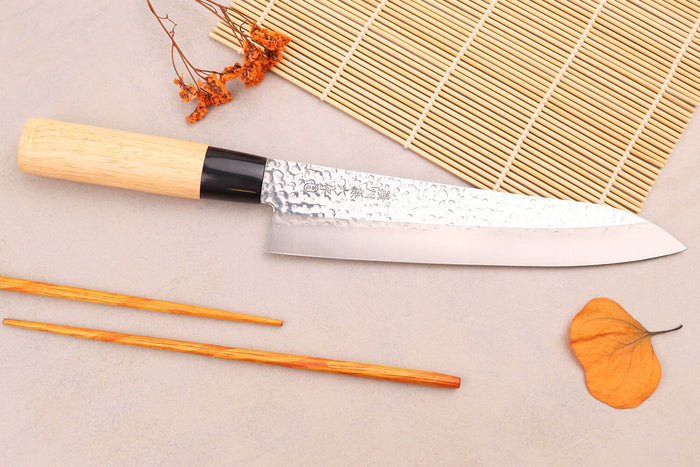 Coffret 3 couteaux japonais Satake Cutlery Tsuchime chef + santoku + deba