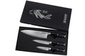 Coffret 3 couteaux Wusaki Fujiko Black 10CR Chef + Office + Universel