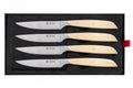 Coffret 4 couteaux à steak Icel lame dentelée 11cm manche droit bois d'érable