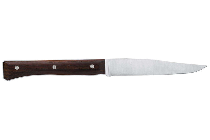 Coffret 4 couteaux de table Opinel Facette manche frêne sombre lame 11cm inox lisse