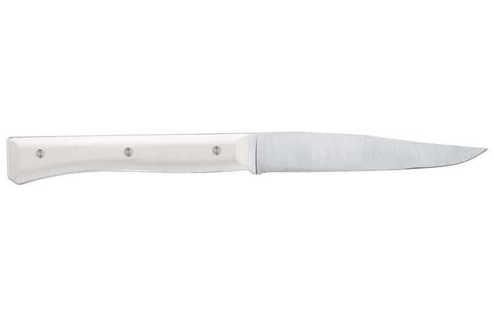 Coffret 4 couteaux de table Opinel Facette manche VittEr® blanc lame 11cm inox lisse