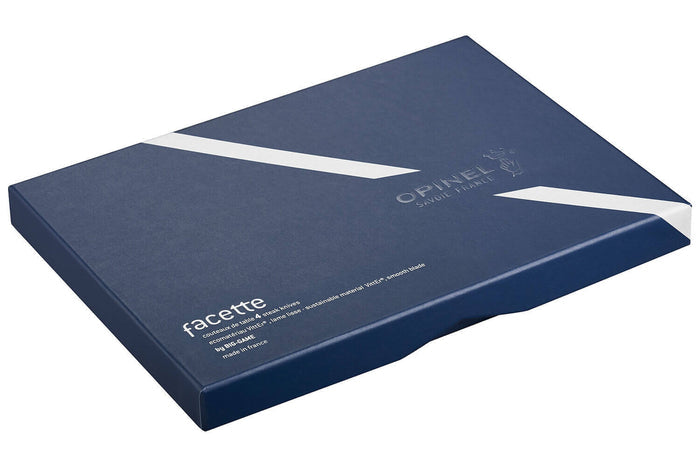 Coffret 4 couteaux de table Opinel Facette manche VittEr® blanc lame 11cm inox lisse