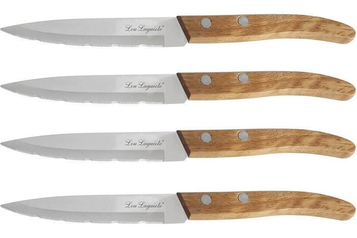 Coffret 4 couteaux d'office dentelés Lou Laguiole Util FOREST bois nature