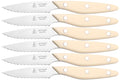 Coffret 6 couteaux à steak Au Nain Brasserie ivoire microdentés