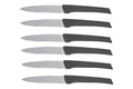 Coffret 6 couteaux Kiana de table lame inox 10,4cm manche gris anthracite