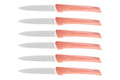 Coffret 6 couteaux Kiana de table lame inox 10,4cm manche terracotta