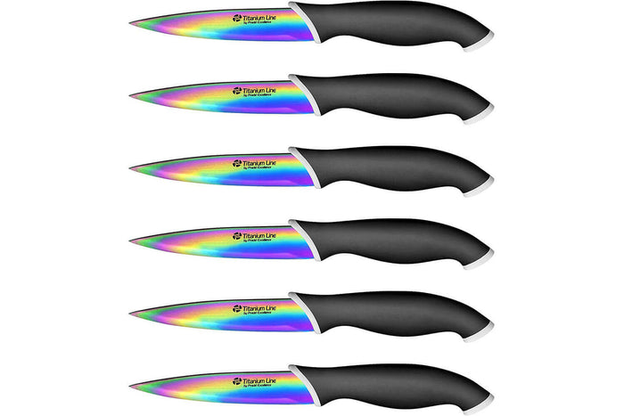 Coffret 6 couteaux steak Pradel Excellence lame 10cm revêtement titane