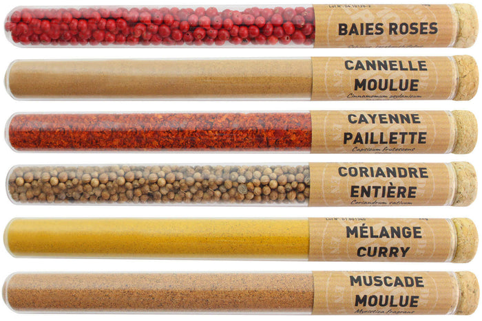 Coffret 6 tubes d'épices Le Monde en Tube Recevoir dimanches et jours de fêtes