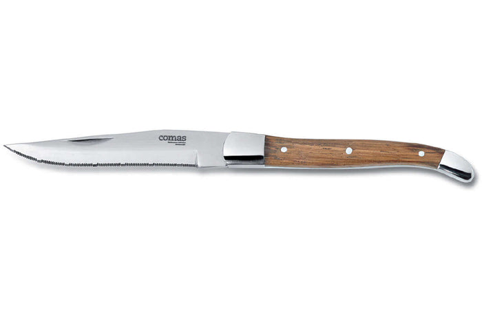 Coffret bois 6 couteaux à steak Comas Alps acier inox 13/0
