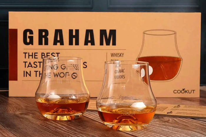 Coffret cadeau 2 verres de dégustation Cookut Graham + billes en marbre + guide