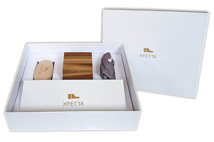 Coffret cadeau Ambrogio Sanelli mandoline à truffe XFETTA avec gant, support et brosse