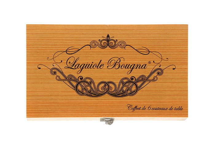 Coffret cadeau de 6 couteaux de table Laguiole Bougna manche en os