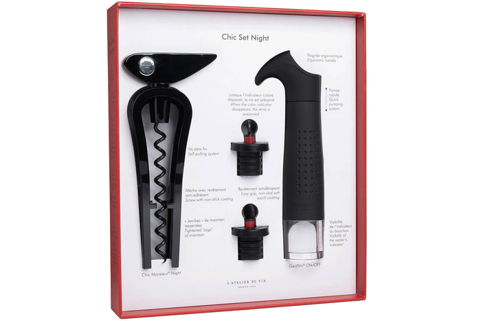 Coffret cadeau L'Atelier du Vin Chic Set Night - 4 pièces