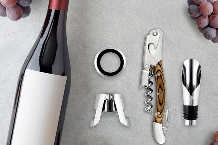 Coffret cadeau sommelier Legnoart Memorabile 4 accessoires