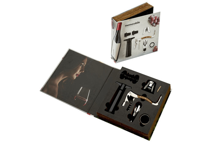 Coffret cadeau sommelier Legnoart Memorabile 7 accessoires