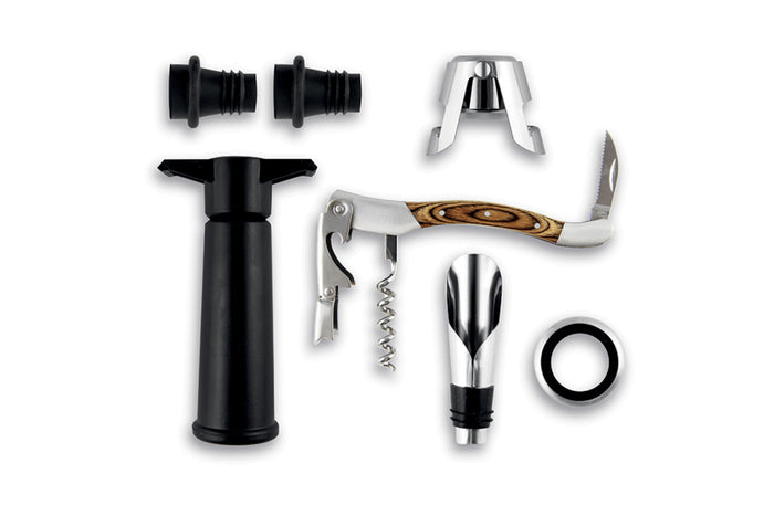 Coffret cadeau sommelier Legnoart Memorabile 7 accessoires