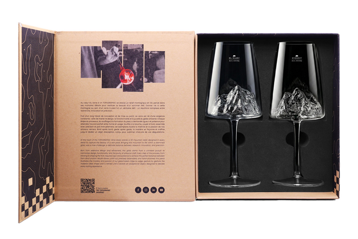 Coffret de 2 verres à vin Alaskan Maker Topographic Mont Blanc & Everest