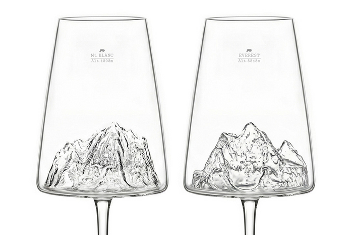Coffret de 2 verres à vin Alaskan Maker Topographic Mont Blanc & Everest