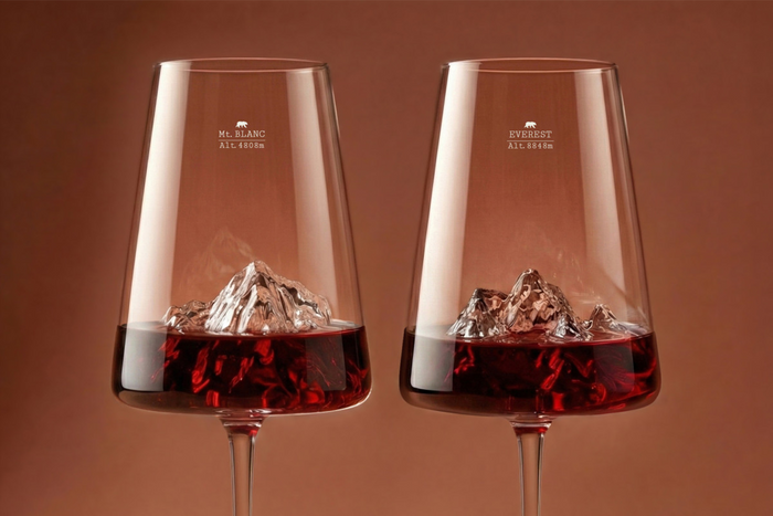 Coffret de 2 verres à vin Alaskan Maker Topographic Mont Blanc & Everest
