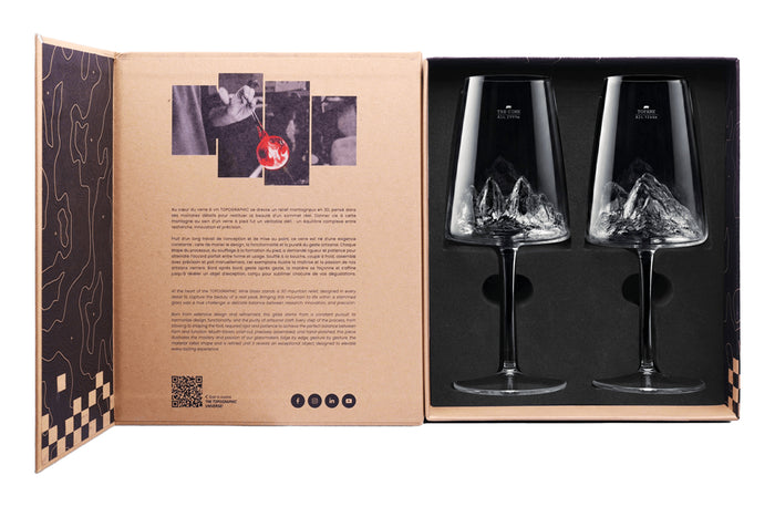 Coffret de 2 verres à vin Alaskan Maker Topographic Tre Cime di Lavaredo & Tofane