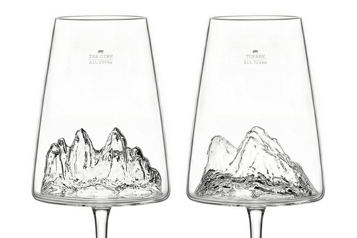 Coffret de 2 verres à vin Alaskan Maker Topographic Tre Cime di Lavaredo & Tofane