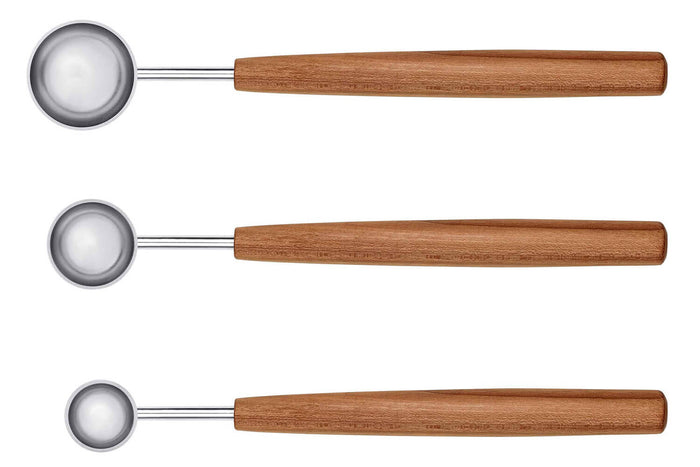 Coffret de 3 cuillères à mesurer Triangle Sense inox 18/10 et manche prunier