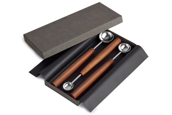 Coffret de 3 cuillères à mesurer Triangle Sense inox 18/10 et manche prunier
