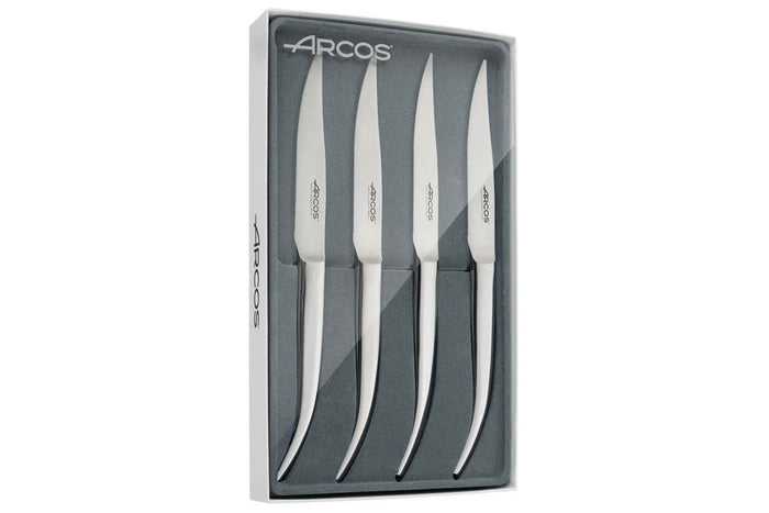 Coffret de 4 couteaux à steak Arcos Steel-Force tout en inox lame dentelée 11cm