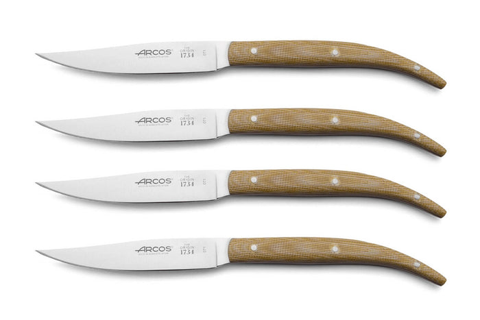 Coffret de 4 couteaux à steak Arcos The Origin manche micarta beige