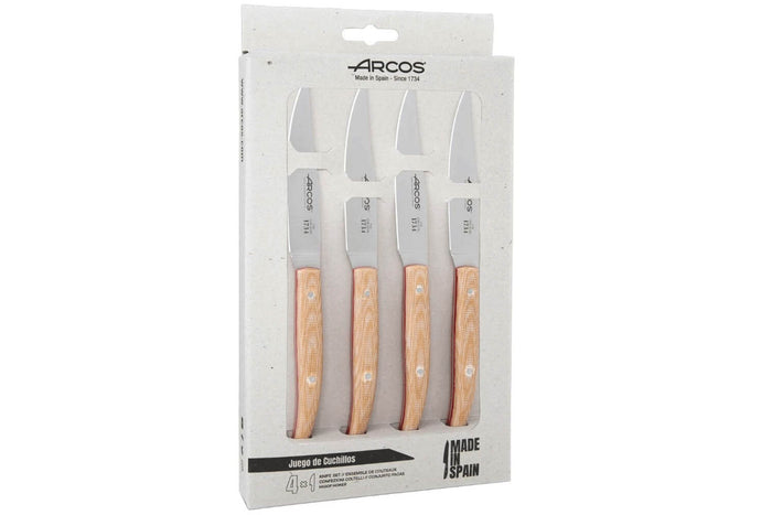 Coffret de 4 couteaux à steak Arcos The Origin manche micarta beige