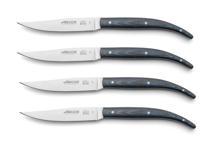 Coffret de 4 couteaux à steak Arcos The Origin manche micarta bleu