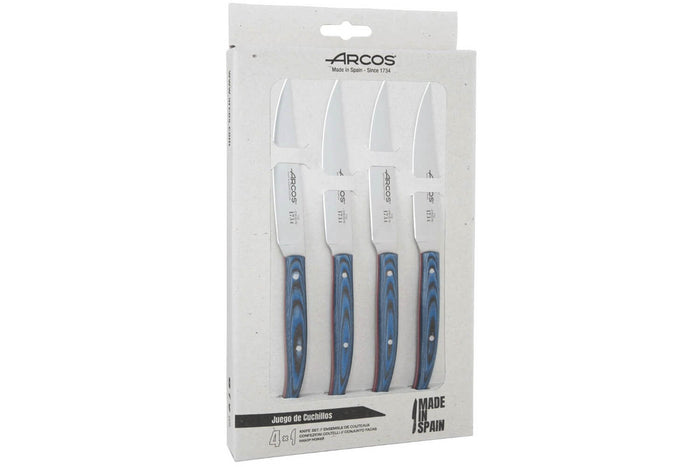 Coffret de 4 couteaux à steak Arcos The Origin manche micarta bleu